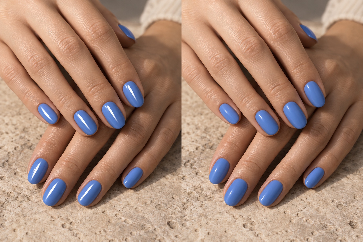Nail glare before correction
