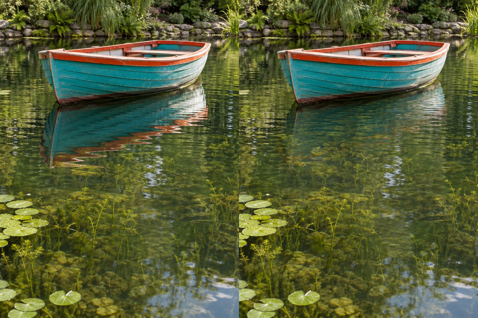 Water glare before correction